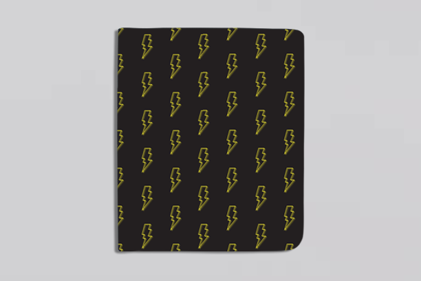 Folder - Lightning Bolts, Black, Yellow