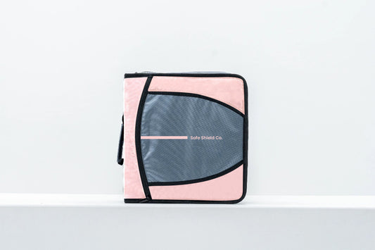 Zipper Binder - Light Pink, Solid Color, Pink and Gray