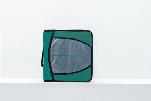 Zipper Binder - Green, Solid Color, Green and Gray